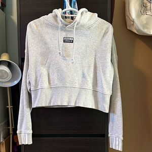 Adidas Women's Light Gray Cropped Sweatshirt